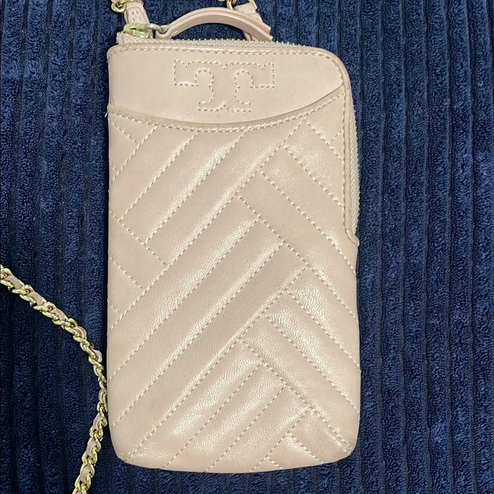 Tory Burch Blush Quilted Phone Crossbody